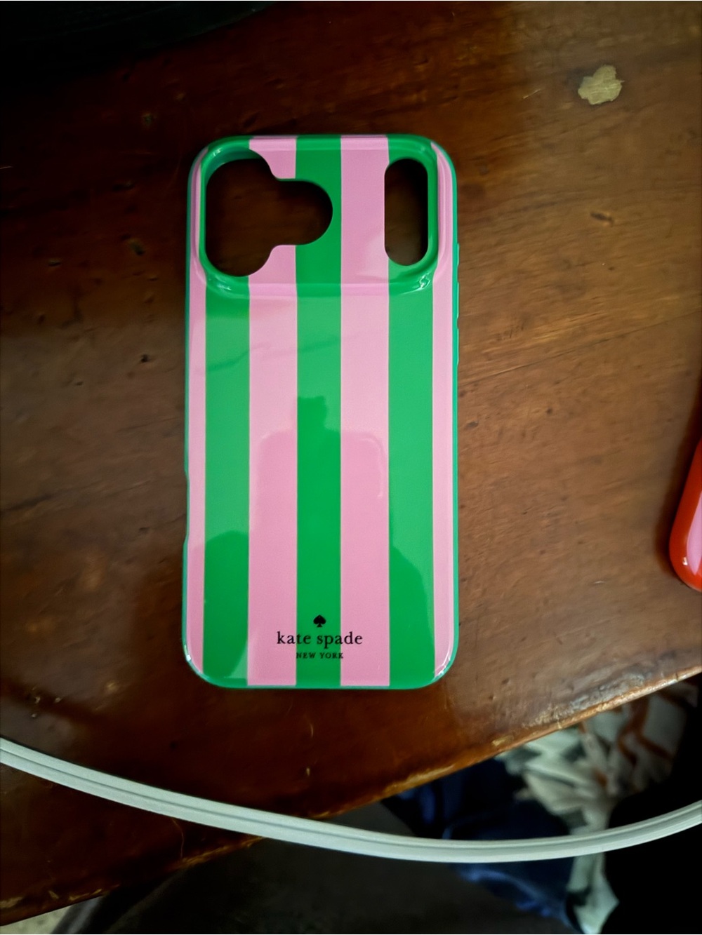 kate spade Green & Pink Striped iPhone 17 pro max  Case